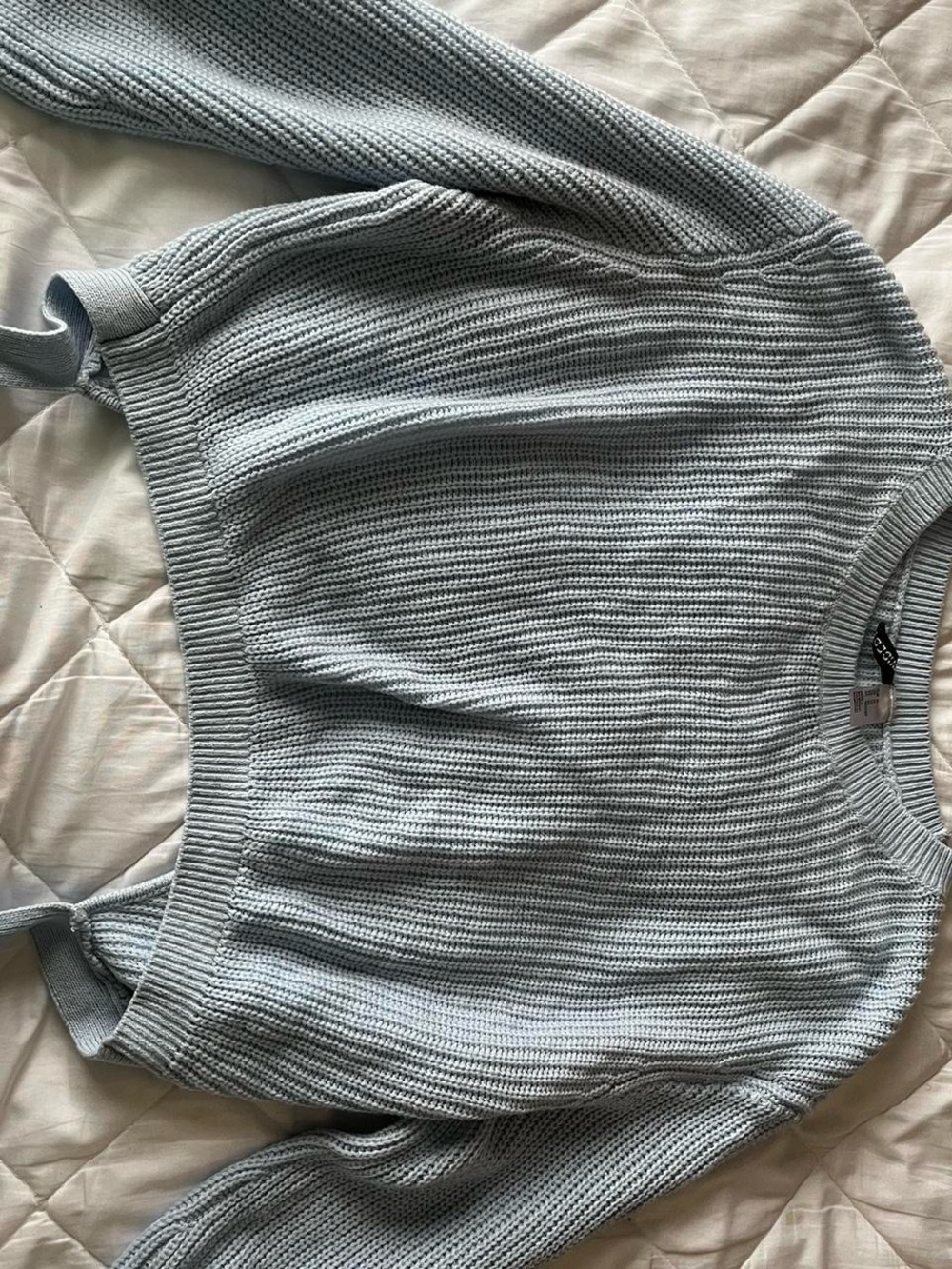 H&M Pale Blue Ribbed Knit Sweater